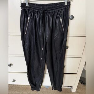 Blank NYC Black Leather Joggers